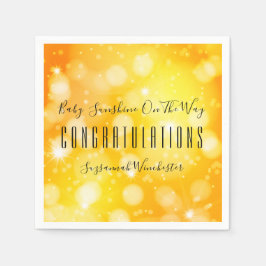 NeutronenBaby-Dusche für gelbes Orangengeschlecht Serviette