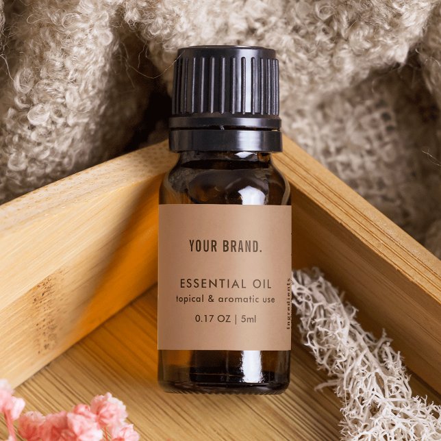 Neutronenbeige Essenzielle Öltropfen Flaschenwrapp (Neutral Beige Essential Oil Dropper Bottle Wrapper Label)