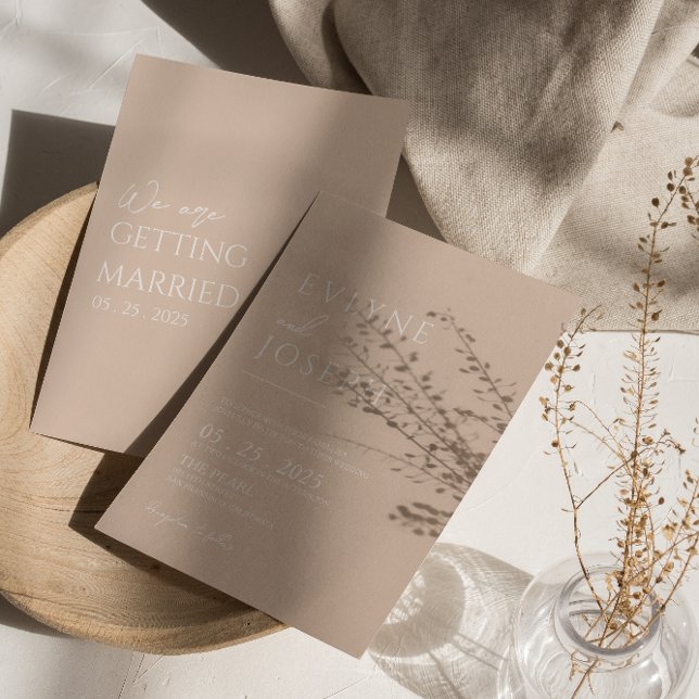 Neutronenblush Minimalistisch Boho Moderne Hochzei Einladung (Von Creator hochgeladen)