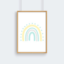 Neutronenbogendekor in Pastellgelb-Minze-Kinderzim