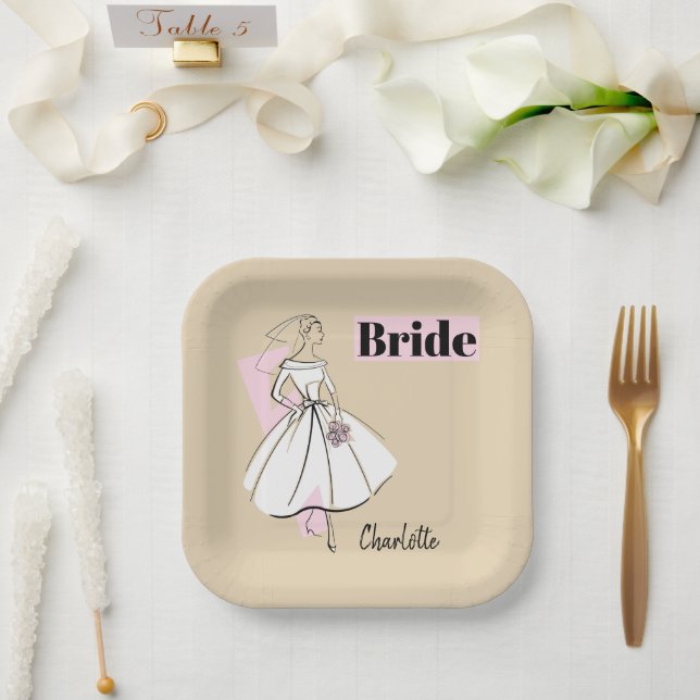 Neutronenbrauernquadrat Pappteller (Hochzeit)