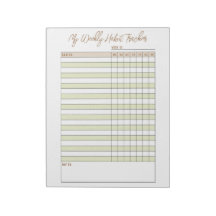 Neutronenbraun, wöchentlich Habit Tracker Notepad