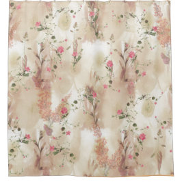 Neutronenfarbener Herbst Botanisches Thema Duschvorhang