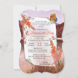 Neutronenfarbener Herbst Botanisches Thema Einladung