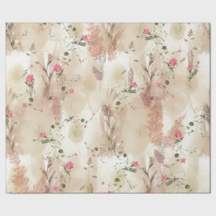 Neutronenfarbener Herbst Botanisches Thema Geschenkpapier