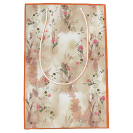 Neutronenfarbener Herbst Botanisches Thema Mittlere Geschenktüte