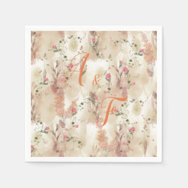 Neutronenfarbener Herbst Botanisches Thema Serviette