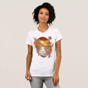 Neutronenfarbener Herbst Botanisches Thema T-Shirt
