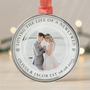 Neuverheiratetes Foto Keepake Ornament Aus Metall