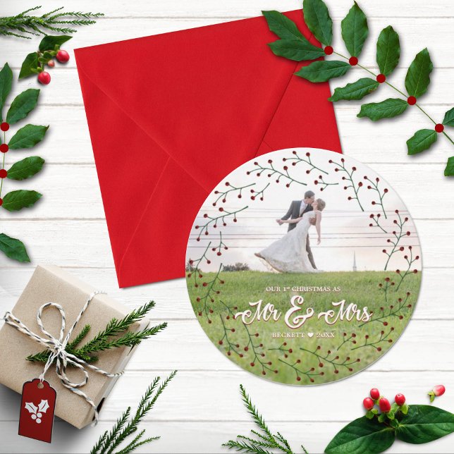 Neuvermählte 1. Weihnachten Mr. & Mrs. Holly Foto (Von Creator hochgeladen)