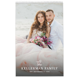 Neuvermählte Moderne Elegante Hochzeitsfotos Kalender