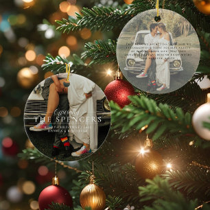 Neuvermähltes erstes Weihnachten   Personalisierte Keramik Ornament