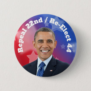 Neuwahl von Präsident Obama Button