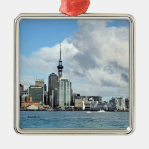 NEUZEALAND:Auckland Skyline Silbernes Ornament