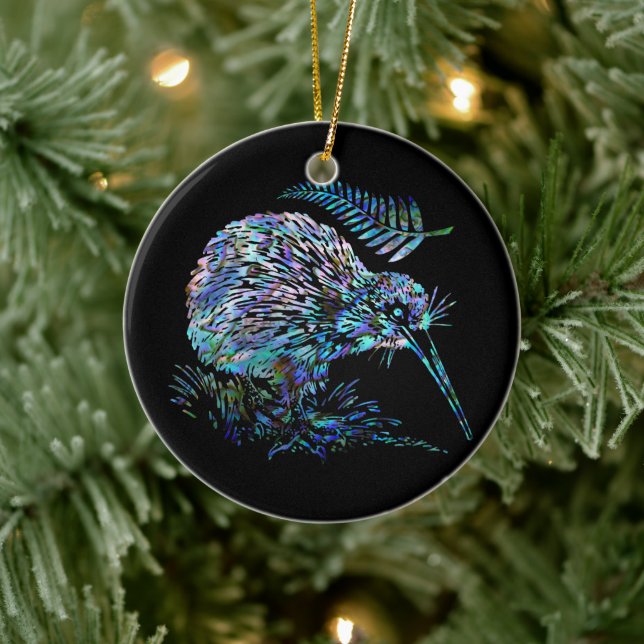 NEUZEALAND KIWI PAUA CHRISTMAS ORNANAS KERAMIK ORNAMENT (Baum)