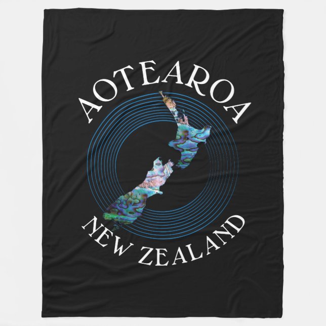 NEUZEALAND PAUA KARTENRINGS FLEECEDECKE (Vorderseite)