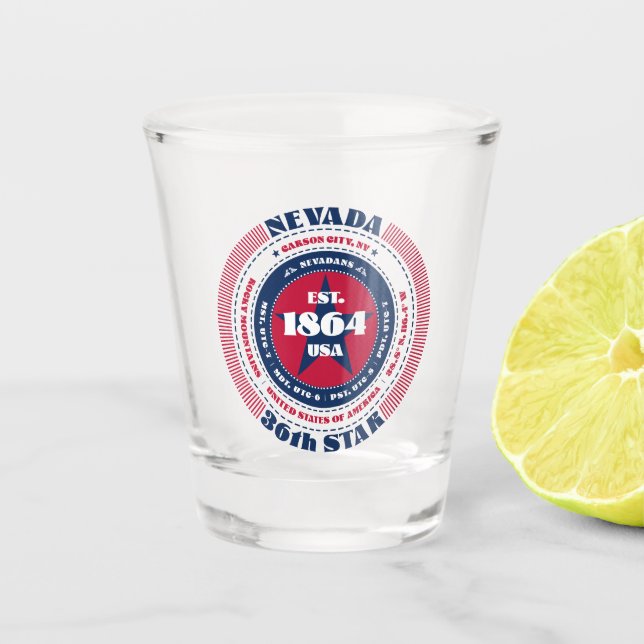 Nevada 36th Star Patriotic Shot Glas (Vorderseite)