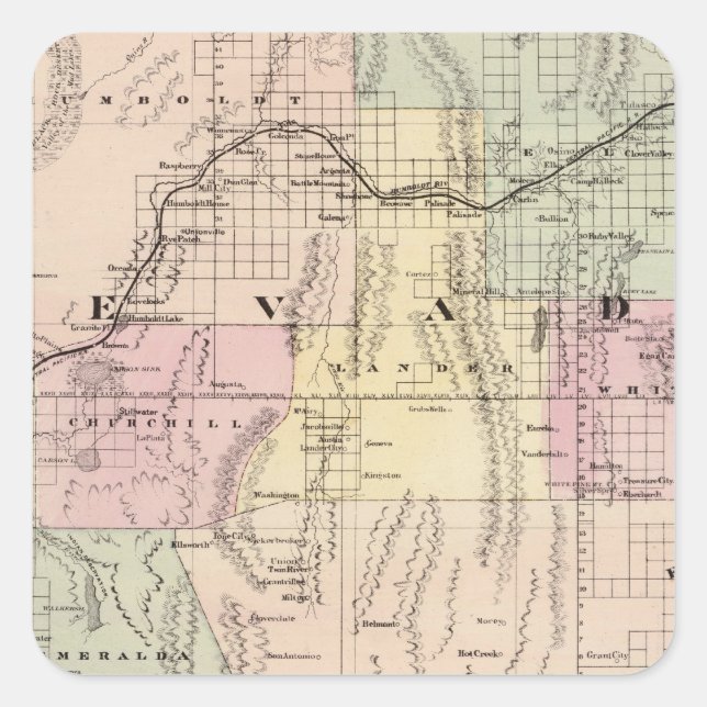Nevada 5 quadratischer aufkleber (Vorderseite)