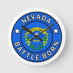 Nevada Battle Geboren Runde Wanduhr