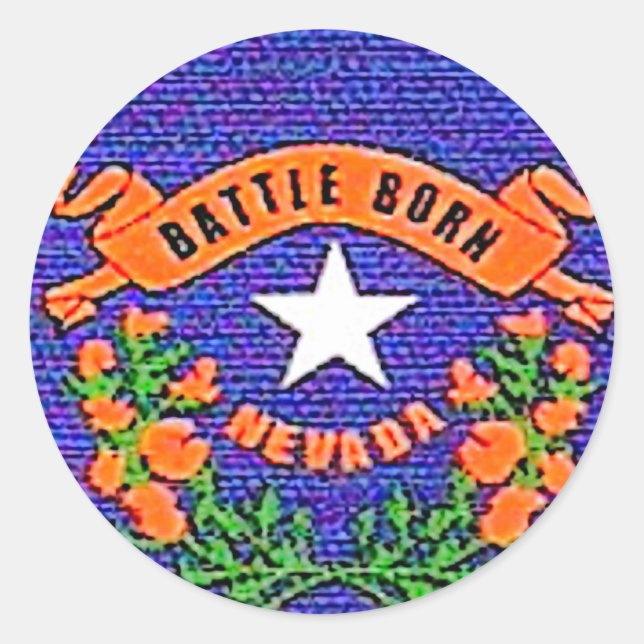 Nevada Battle Geboren Runder Aufkleber (Vorderseite)