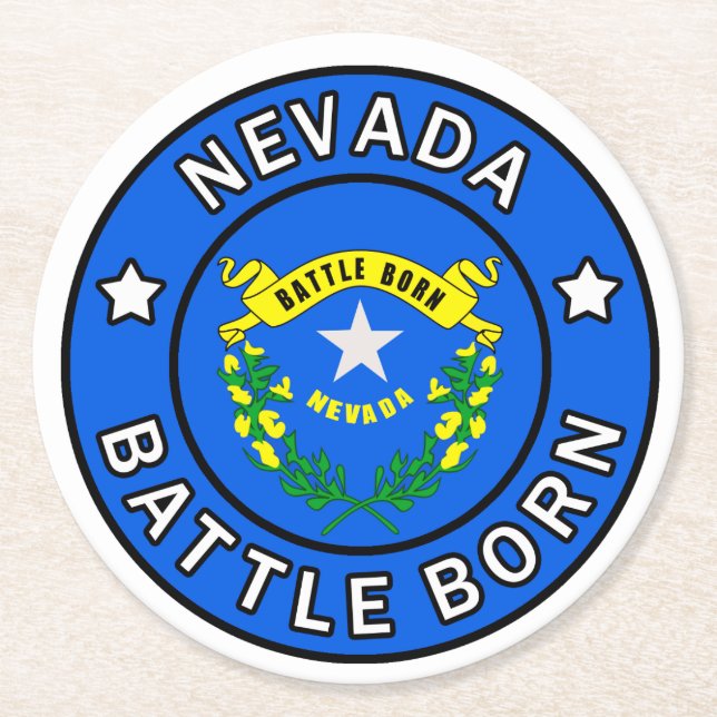 Nevada Battle Geboren Runder Pappuntersetzer (Vorderseite)