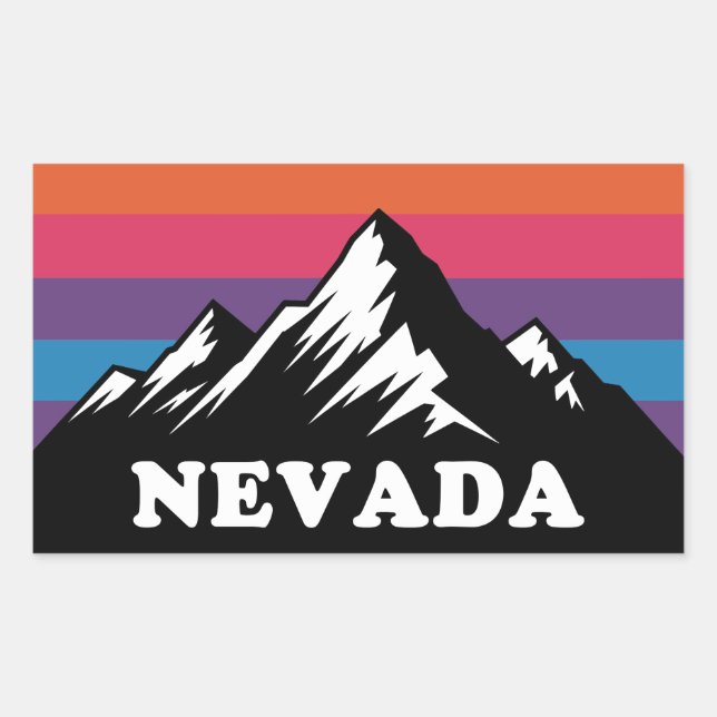 Nevada Berg Sonnenuntergang Retro Aufkleber (Vorderseite)