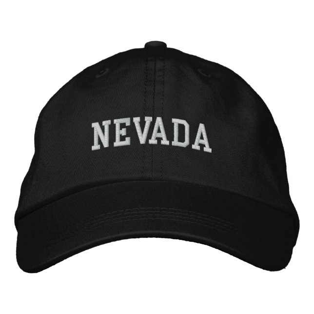 Nevada bestickte, anpassbare Cap Black Bestickte Baseballkappe (Vorderseite)