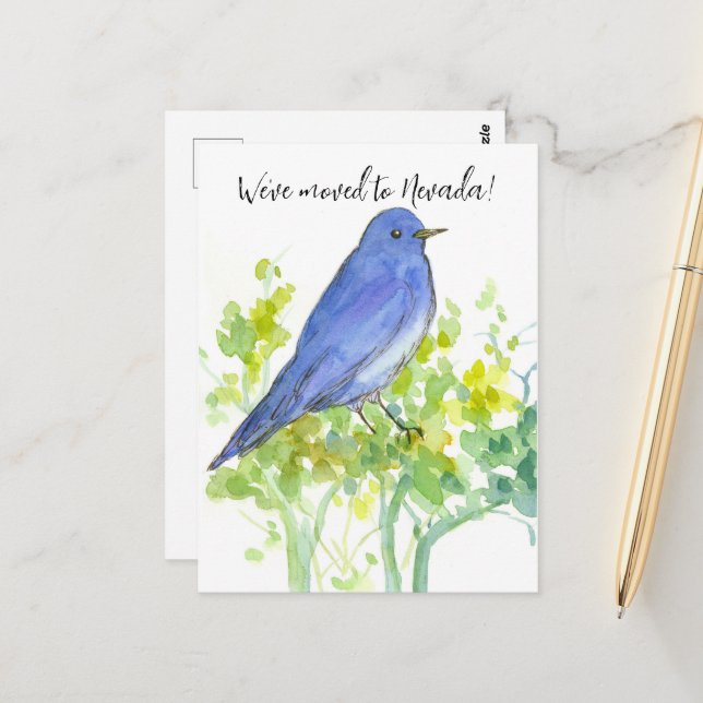 Nevada Bluebird Sagebrush Postkarte (Vorderseite/Rückseite Beispiel)