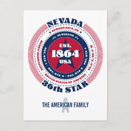 Nevada, Carson City, NV, Patriotic, Monogram Postkarte