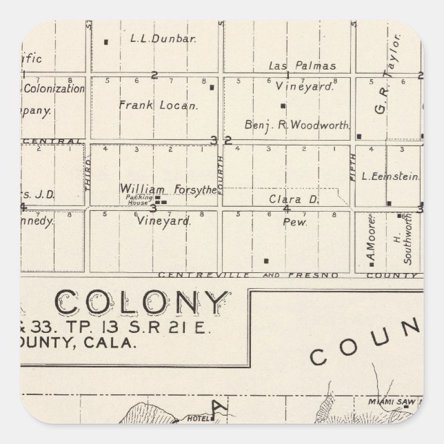 Nevada Colony Quadratischer Aufkleber (Vorderseite)