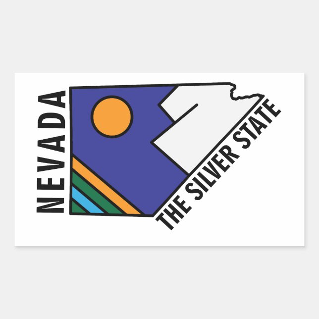 Nevada Der Silberne Staat Rechteckiger Aufkleber (Vorderseite)