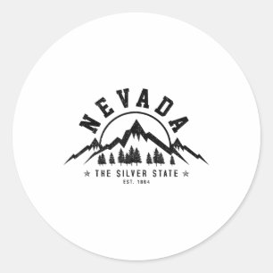 Nevada Est. 1864 Vintage Berge Natur Außenbereich Runder Aufkleber