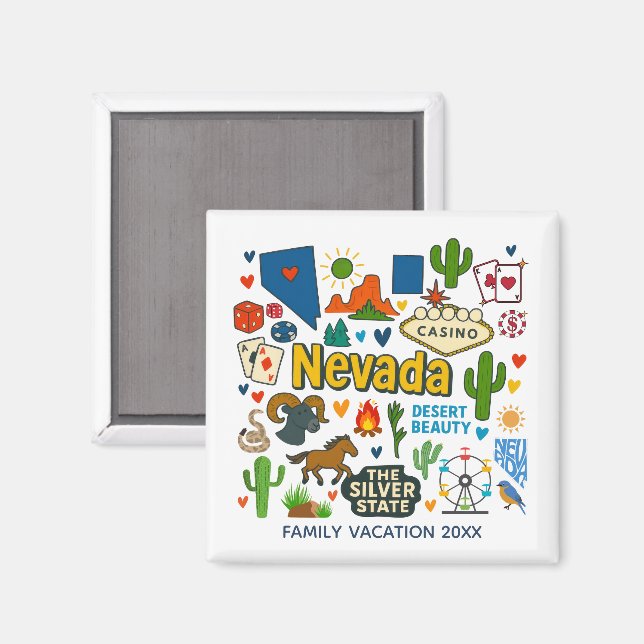 Nevada Family Trip Keepsake Personalized Magnet (Vorderseite/Rückseite)