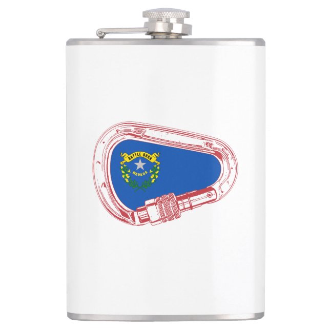 Nevada Flag Klettersteig Carabiner Flachmann (Vorderseite)