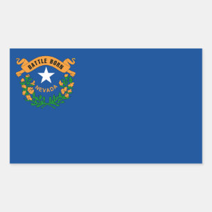 Nevada Flag Rechteckiger Aufkleber