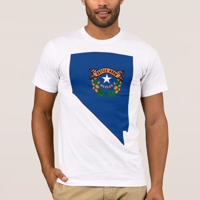 Nevada-Flaggen-Karte T-Shirt (Vorderseite)