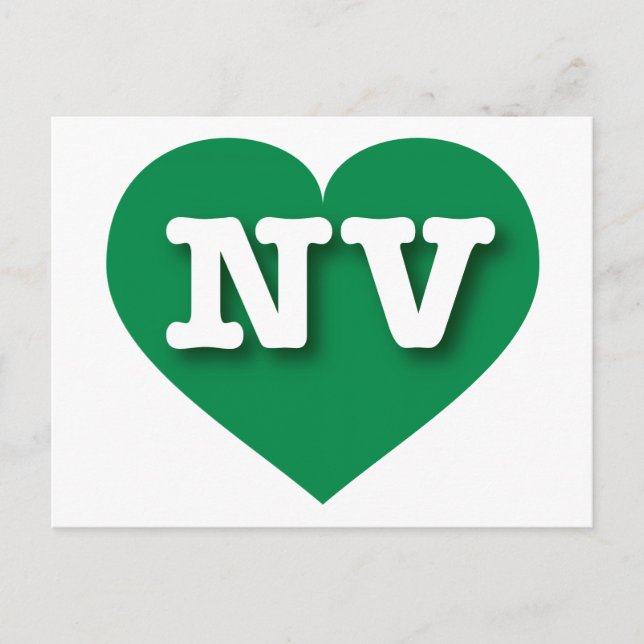 Nevada Green Heart - I Liebe NV Postkarte (Vorderseite)