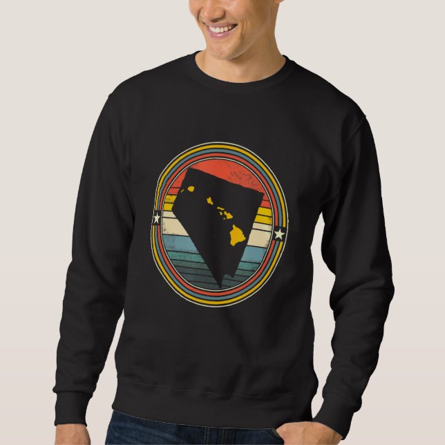 Nevada Hawaii Roots Origin Staat Map Retro Sweatshirt (Vorderseite)