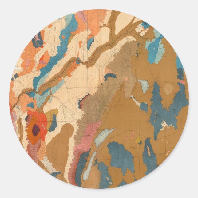 Nevada-Hochebene geologisch Runder Aufkleber (Vorderseite)