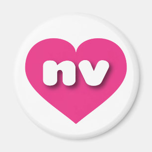 Nevada hot pink heart - I Liebe nv Magnet