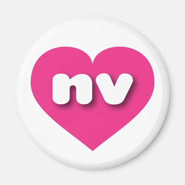 Nevada hot pink heart - I Liebe nv Magnet (Vorne)