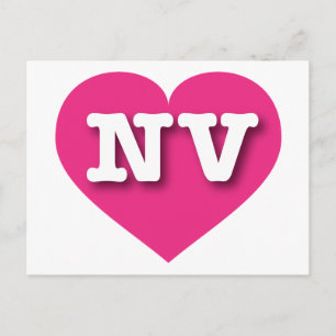Nevada Hot Pink Heart - I Liebe NV Postkarte