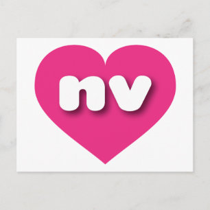 Nevada hot pink heart - I Liebe nv Postkarte