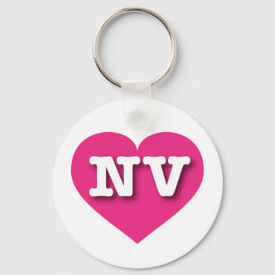 Nevada Hot Pink Heart - I Liebe NV Schlüsselanhänger