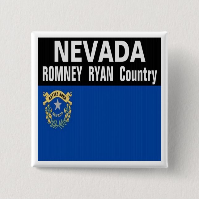 NEVADA ist Romney Ryan Land-Knopf Button (Vorderseite)