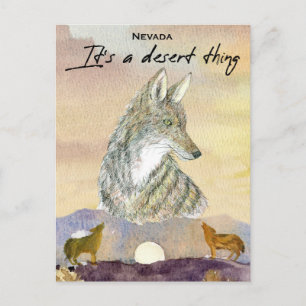 Nevada Kojote Es ist eine Wüsten-Sache Sonnenaufga Postkarte