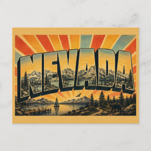 Nevada Lake Tahoe Alpine Gipfel Wald Kunst Postkarte