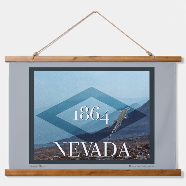 Nevada Landscape Poster Wandteppich Mit Holzrahmen (Vorne)