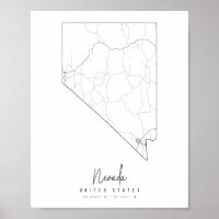 Nevada Minimal Street Map