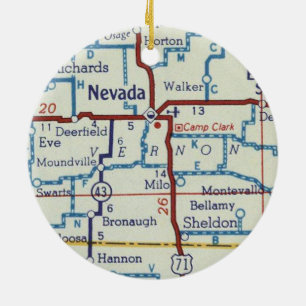 Nevada MO Vintage Karte Keramik Ornament
